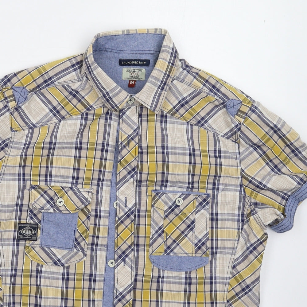 NEXT Mens Multicoloured Check   Button-Up Size M