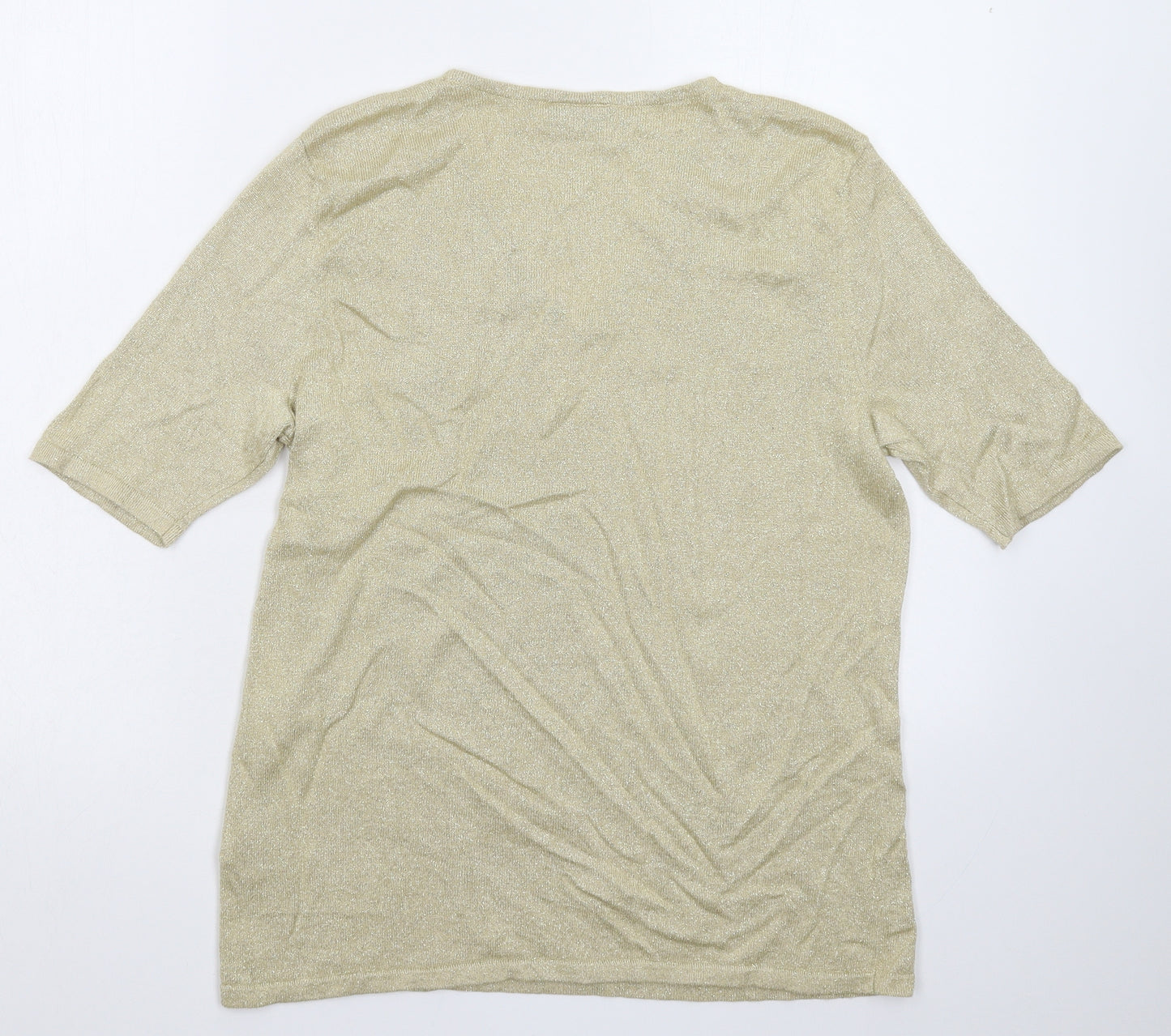 essence Womens Gold  Knit Pullover Jumper Size 16