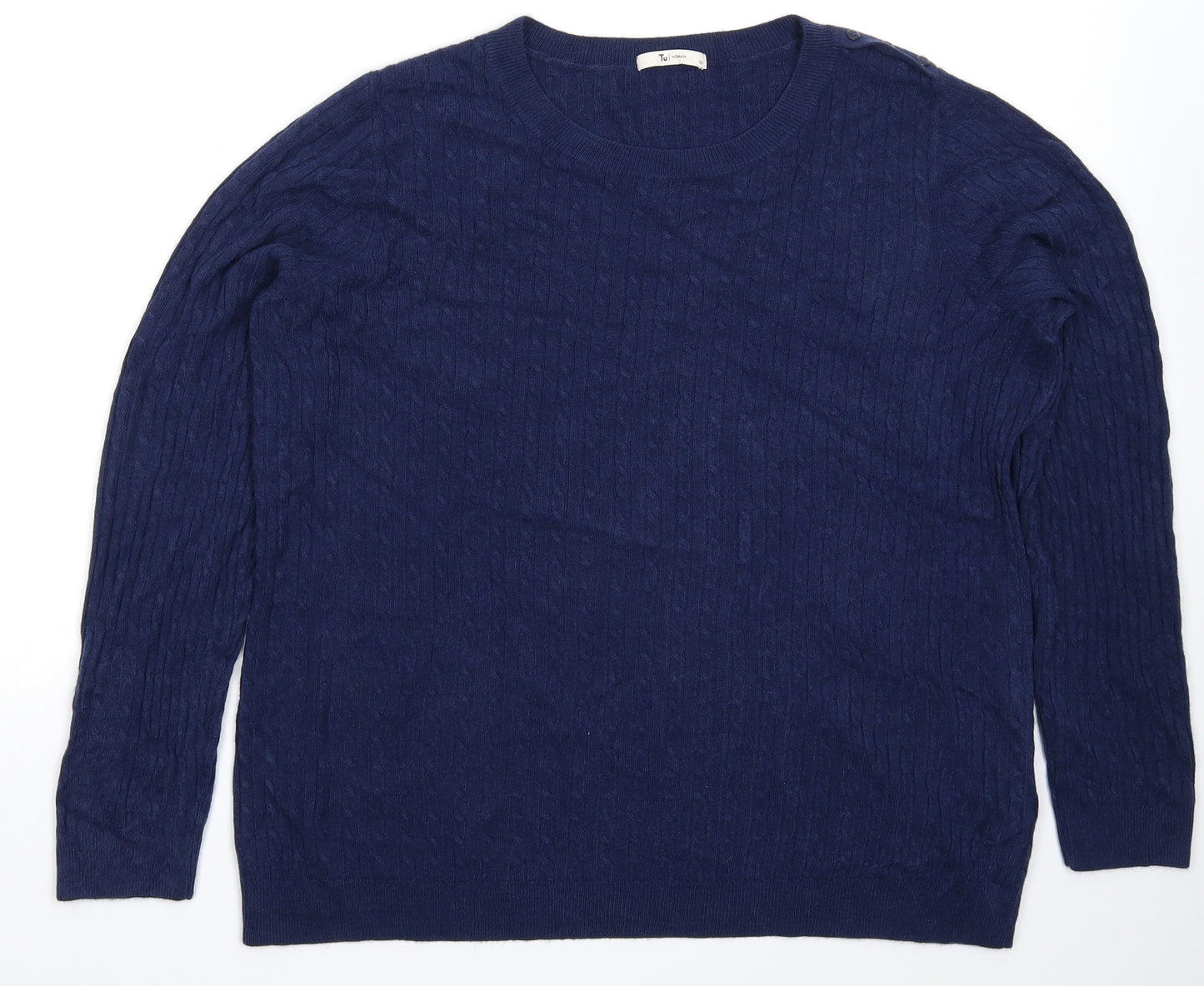 TU Womens Blue  Knit Pullover Jumper Size 20