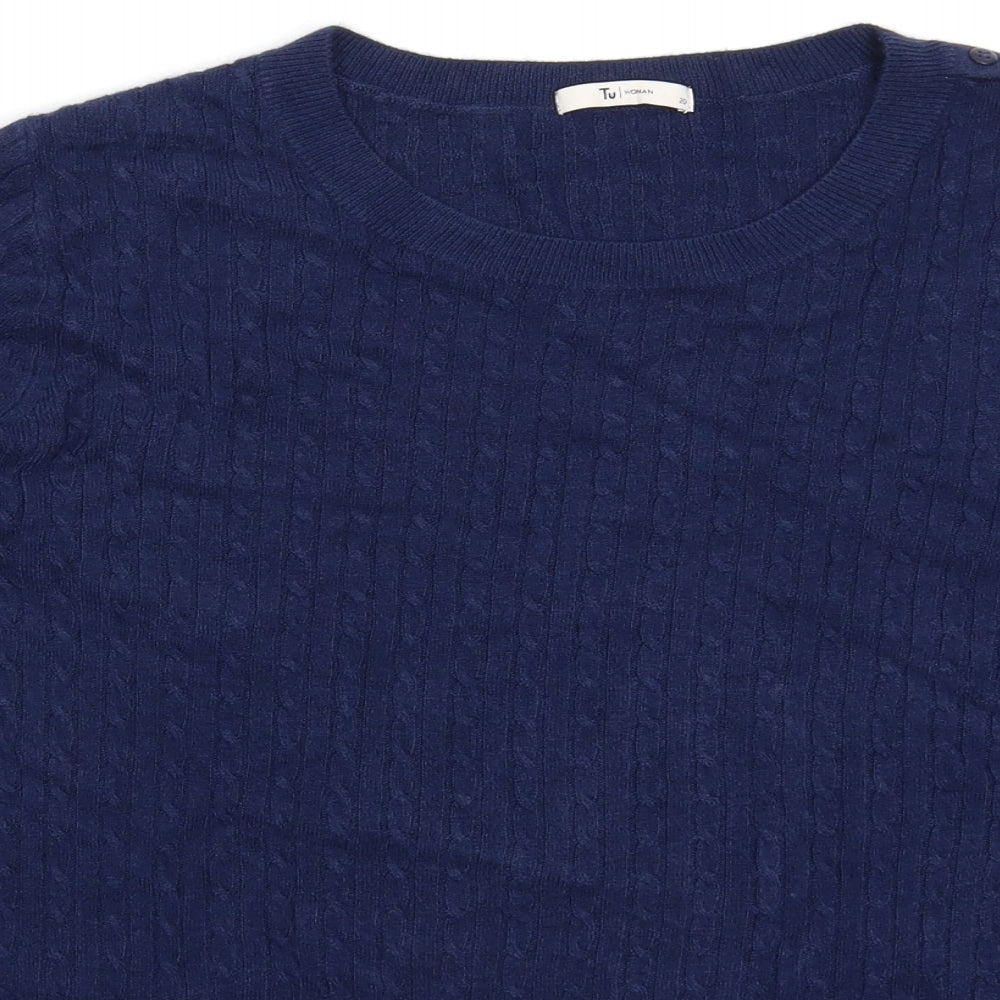 TU Womens Blue  Knit Pullover Jumper Size 20