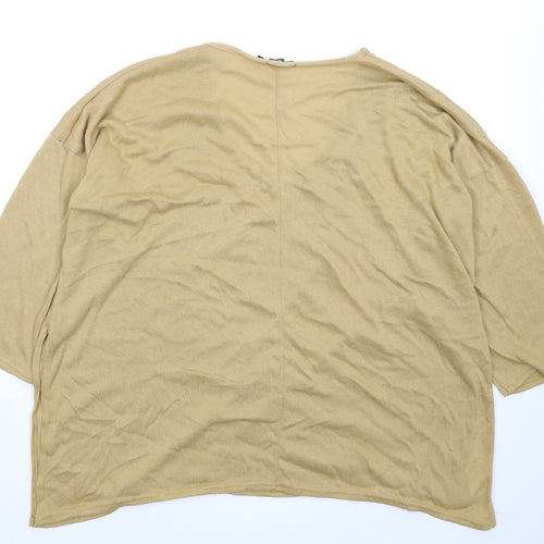 Boohoo Womens Beige  Knit Pullover Jumper Size 16  - Oversized