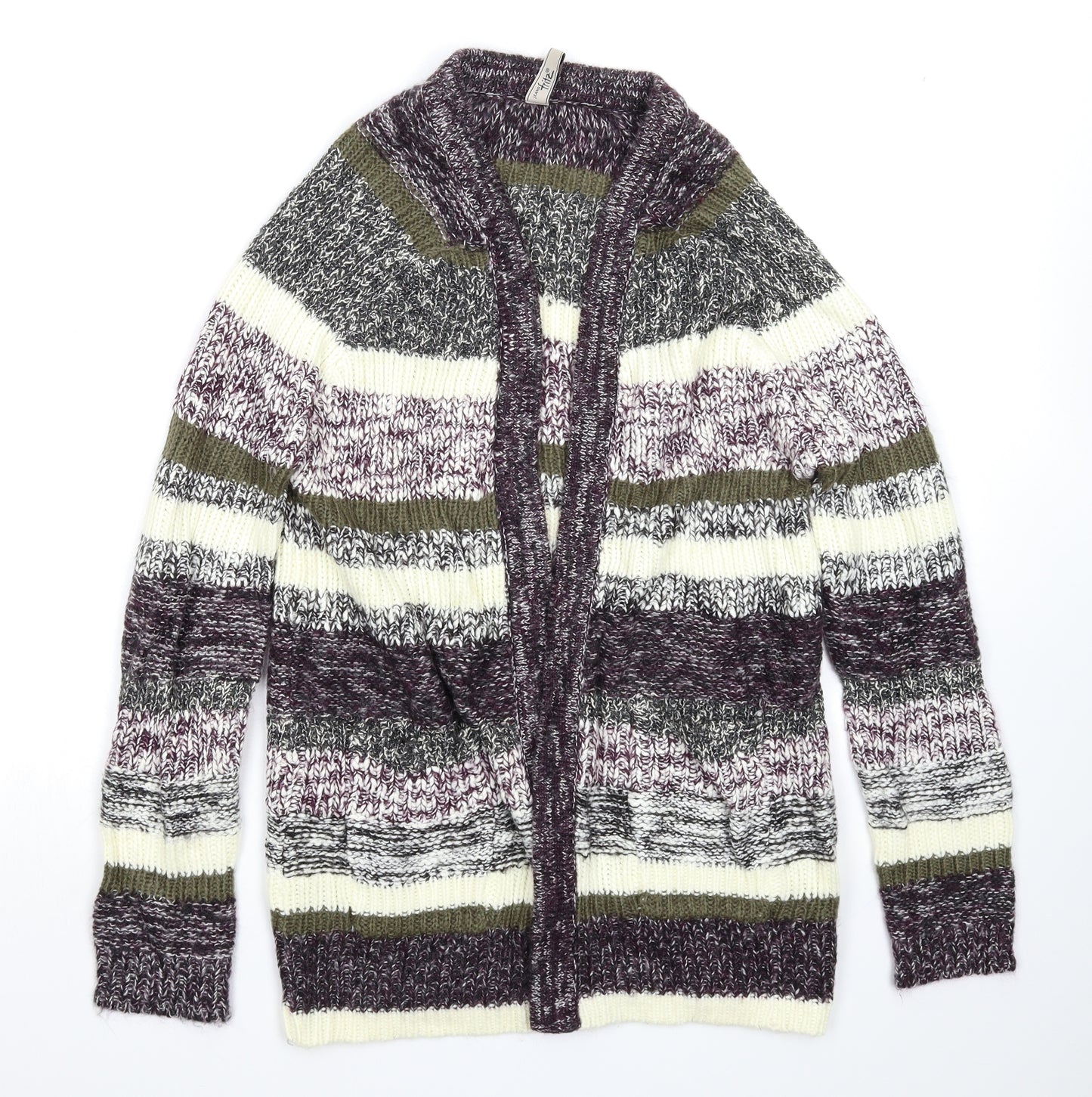 Multiblu Womens Multicoloured Striped Knit Cardigan Jumper Size S