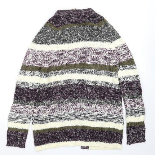 Multiblu Womens Multicoloured Striped Knit Cardigan Jumper Size S