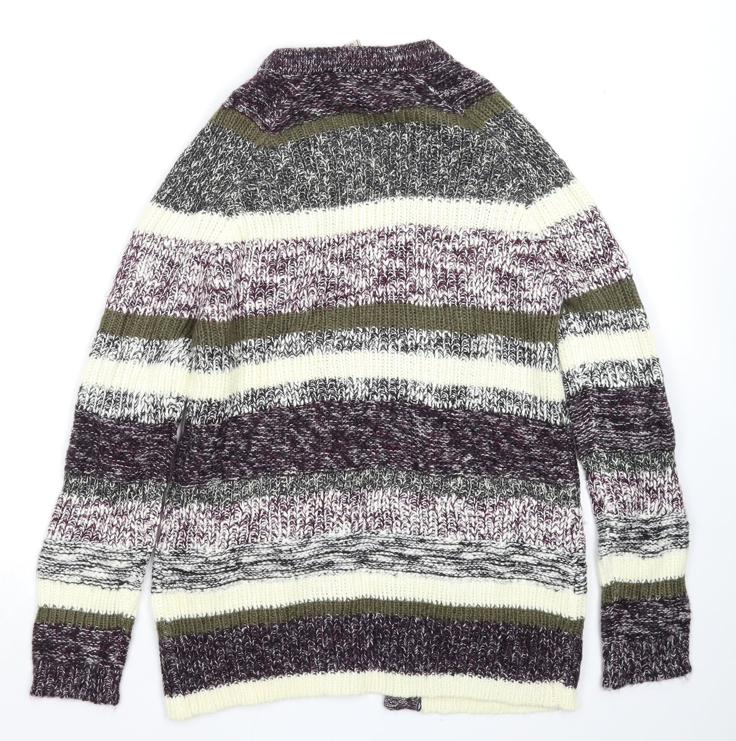Multiblu Womens Multicoloured Striped Knit Cardigan Jumper Size S