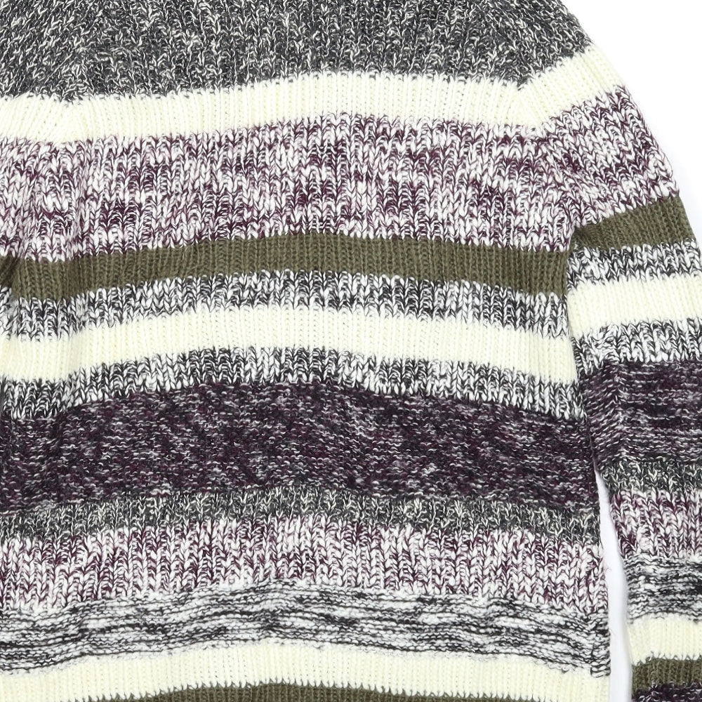 Multiblu Womens Multicoloured Striped Knit Cardigan Jumper Size S