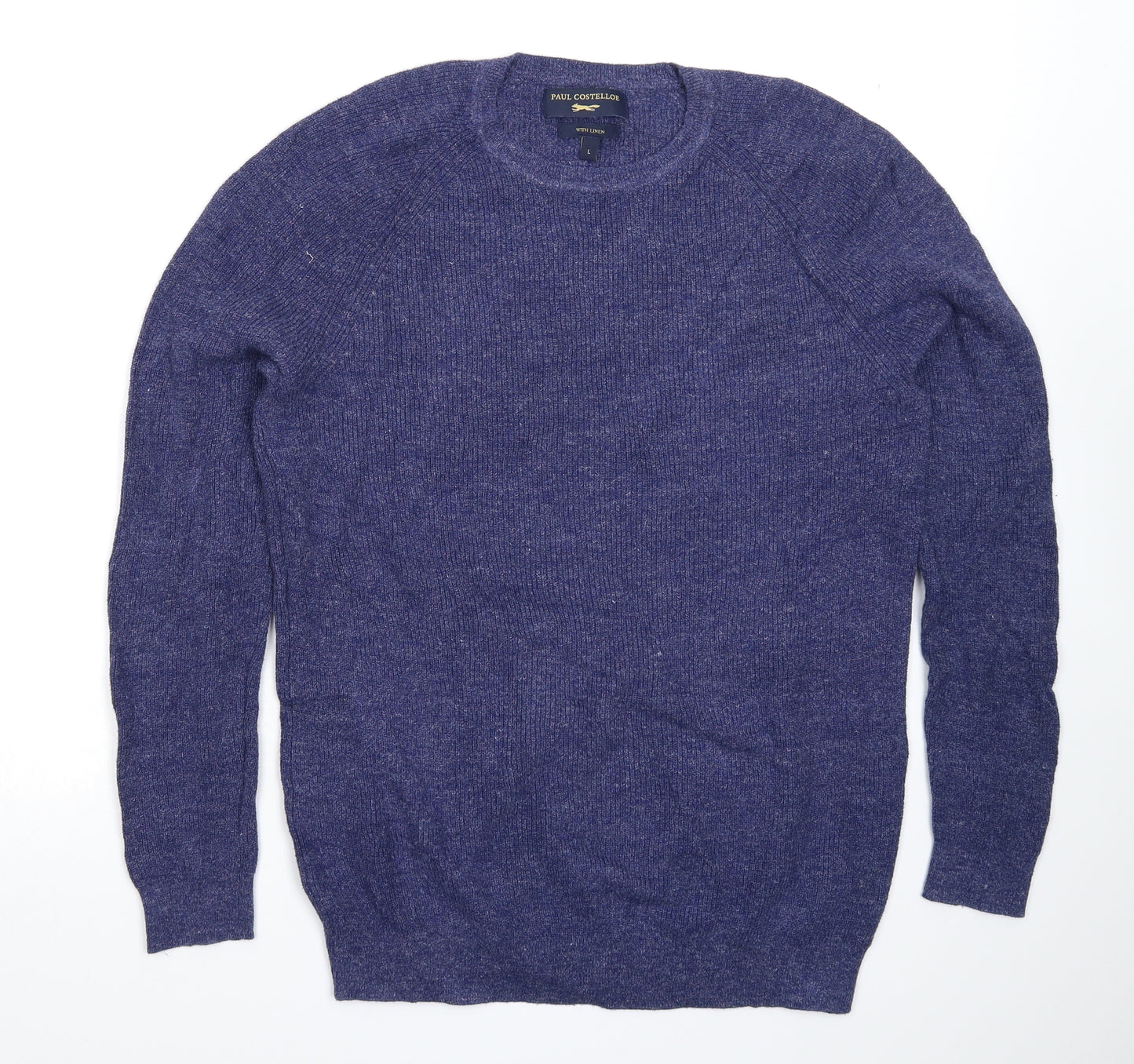 Paul Costelloe Mens Blue  Knit Pullover Jumper Size L