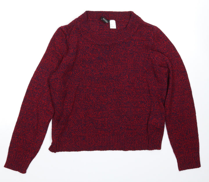 Divided Womens Red  Knit Pullover Jumper Size S