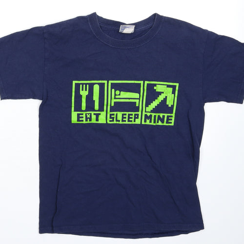 Gildan Boys Blue   Basic T-Shirt Size M