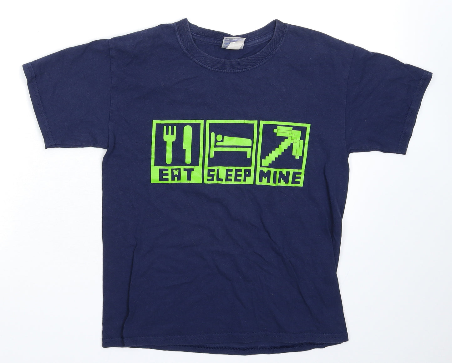 Gildan Boys Blue   Basic T-Shirt Size M