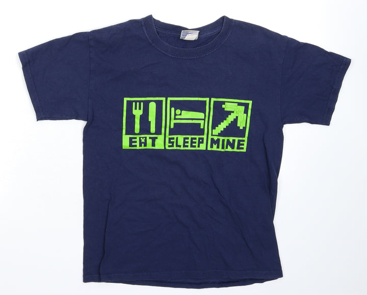 Gildan Boys Blue   Basic T-Shirt Size M