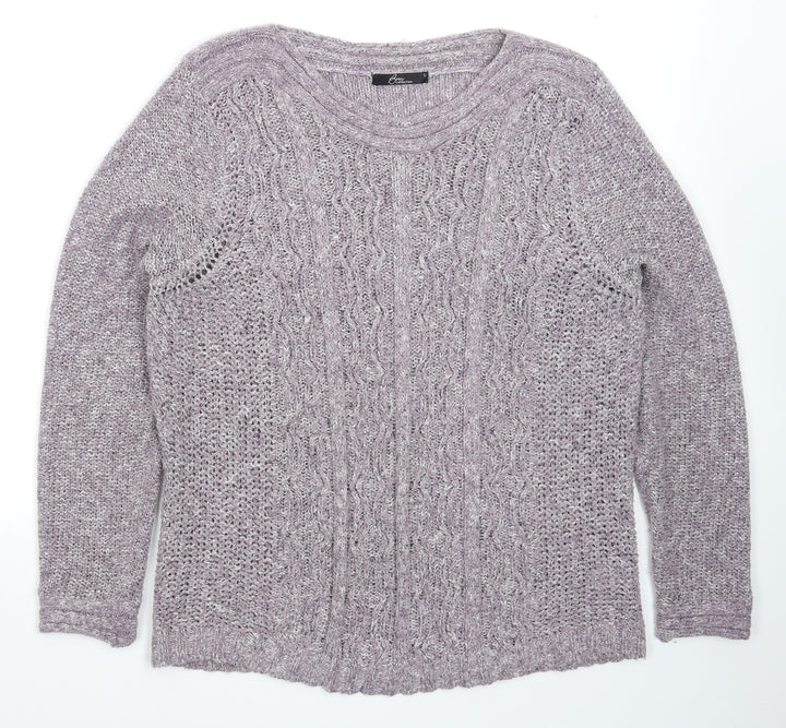 BM Womens Grey  Knit Pullover Jumper Size L