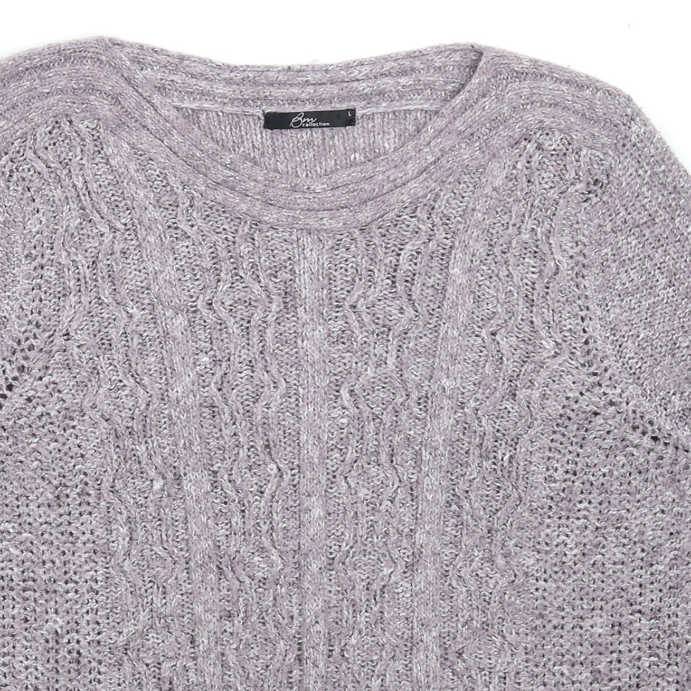 BM Womens Grey  Knit Pullover Jumper Size L