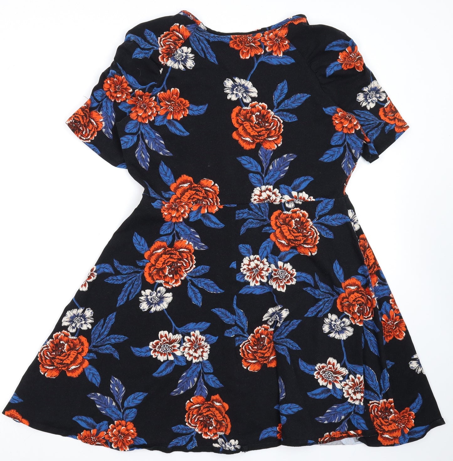 Dorothy Perkins Womens Black Floral  Fit & Flare  Size 12