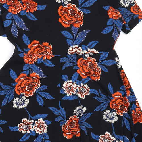 Dorothy Perkins Womens Black Floral  Fit & Flare  Size 12