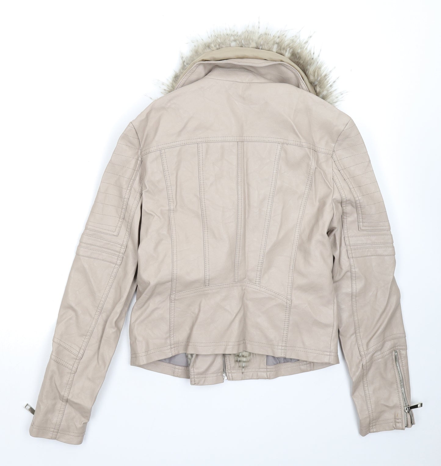 River Island Womens Grey   Jacket  Size 12  - Faux Leather