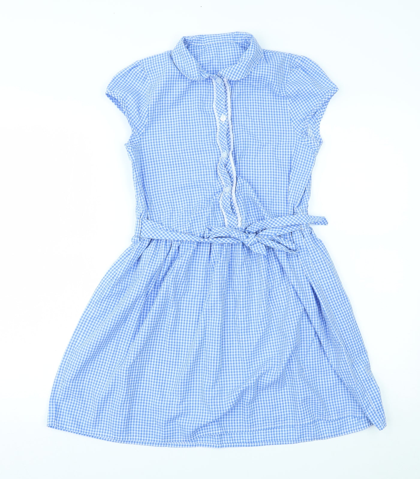 George Girls Blue Check  Fit & Flare  Size 10-11 Years