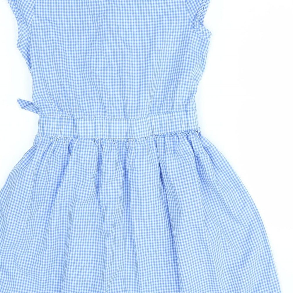 George Girls Blue Check  Fit & Flare  Size 10-11 Years