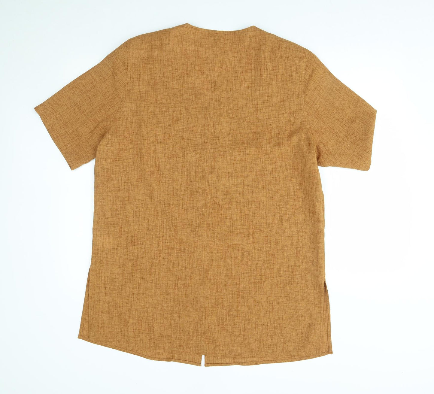 ELVI Womens Orange   Basic Button-Up Size 16