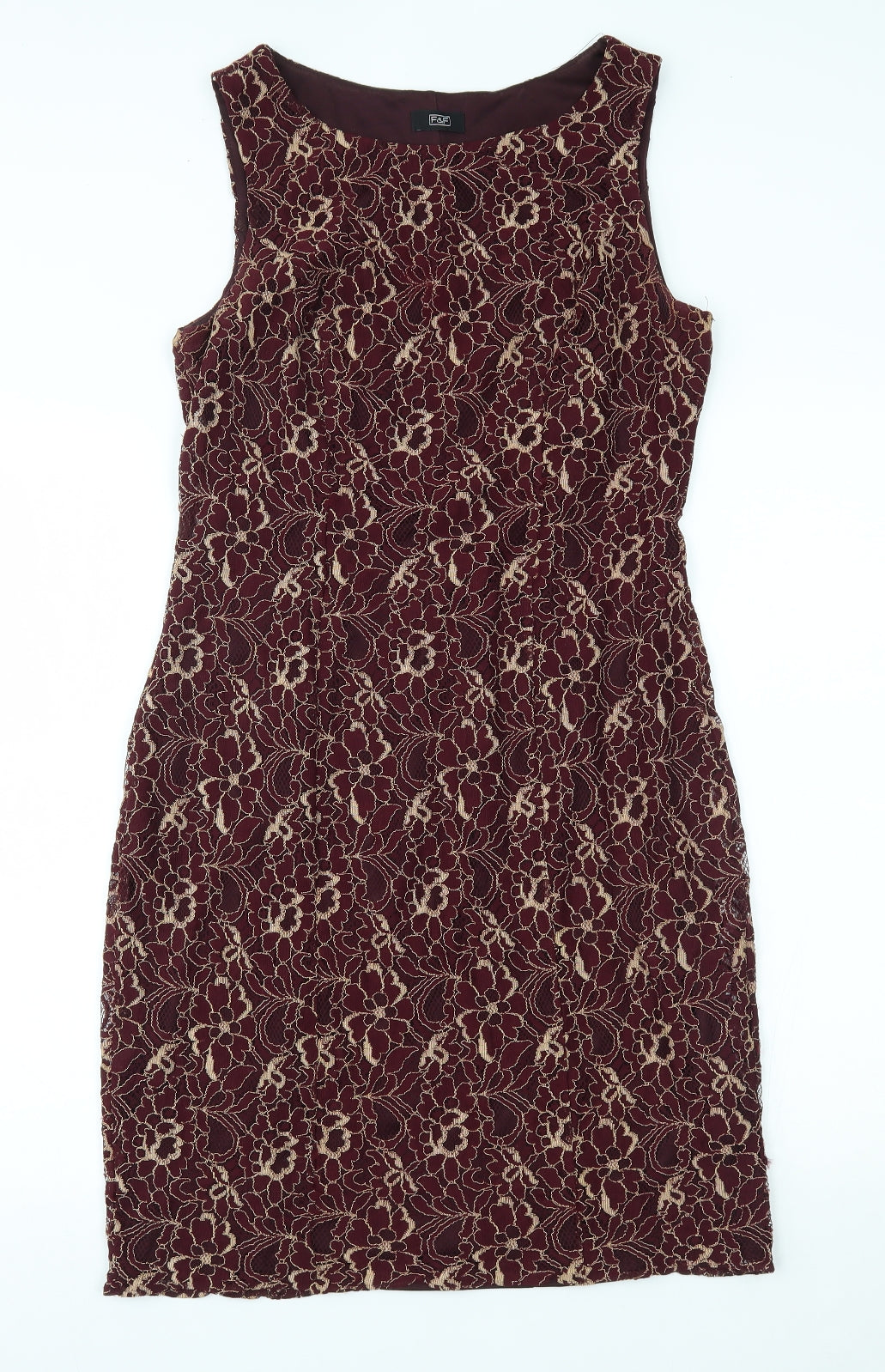 F&F Womens Red Floral  Pencil Dress  Size 12