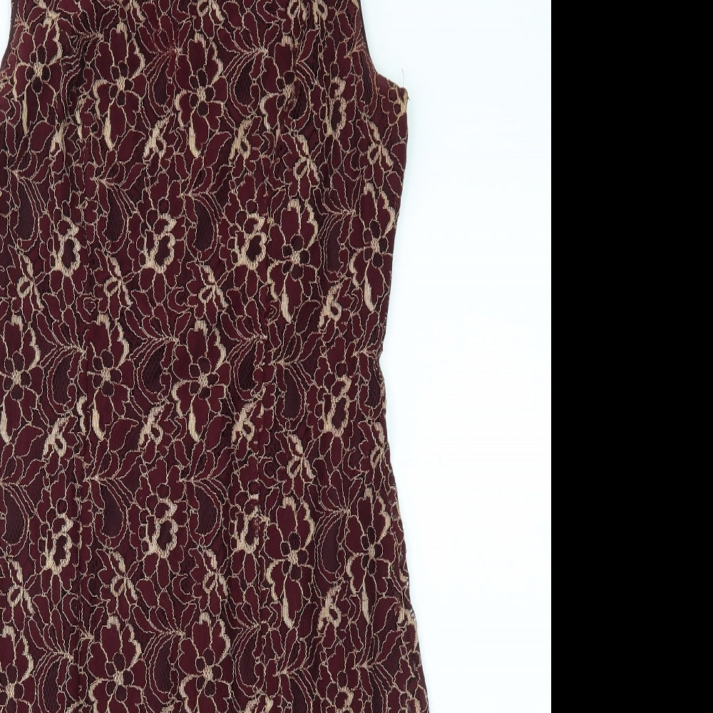 F&F Womens Red Floral  Pencil Dress  Size 12