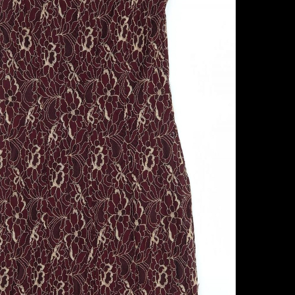 F&F Womens Red Floral  Pencil Dress  Size 12