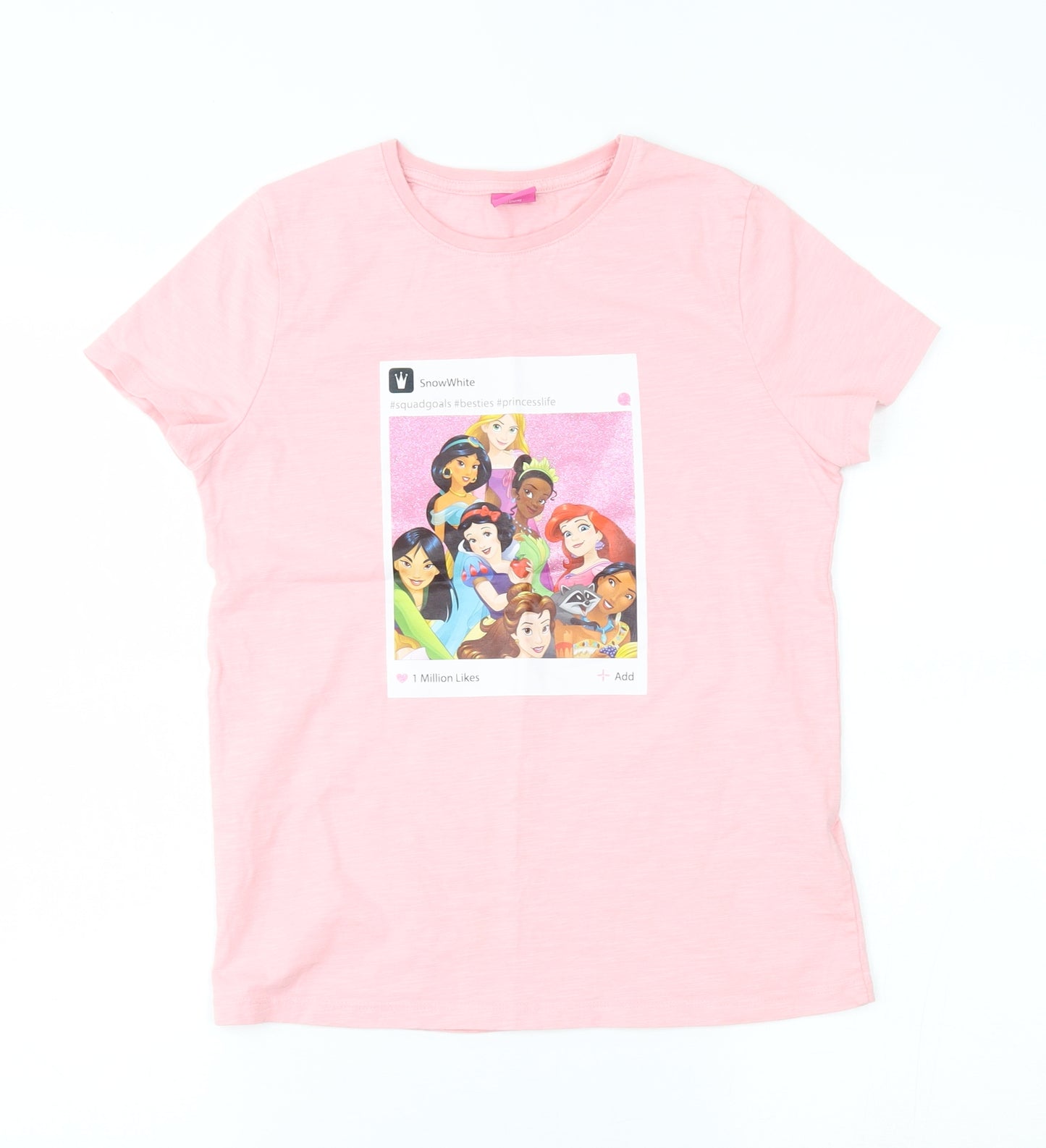 F&F Girls Pink   Basic T-Shirt Size 10-11 Years  - snow white, disney