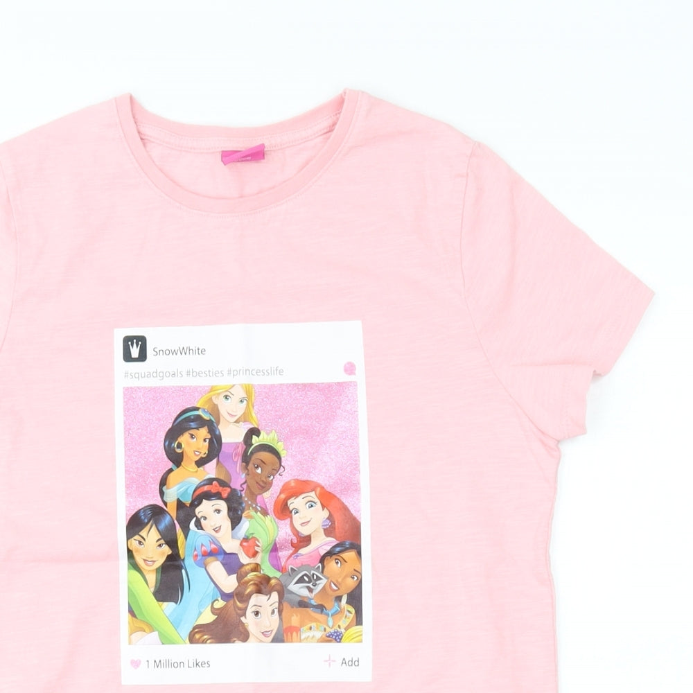 F&F Girls Pink   Basic T-Shirt Size 10-11 Years  - snow white, disney