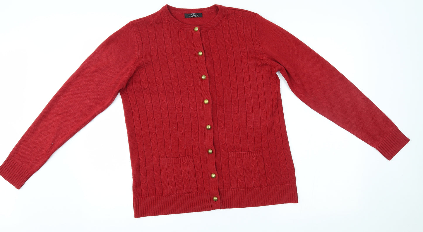 BM Womens Red   Cardigan Jumper Size S