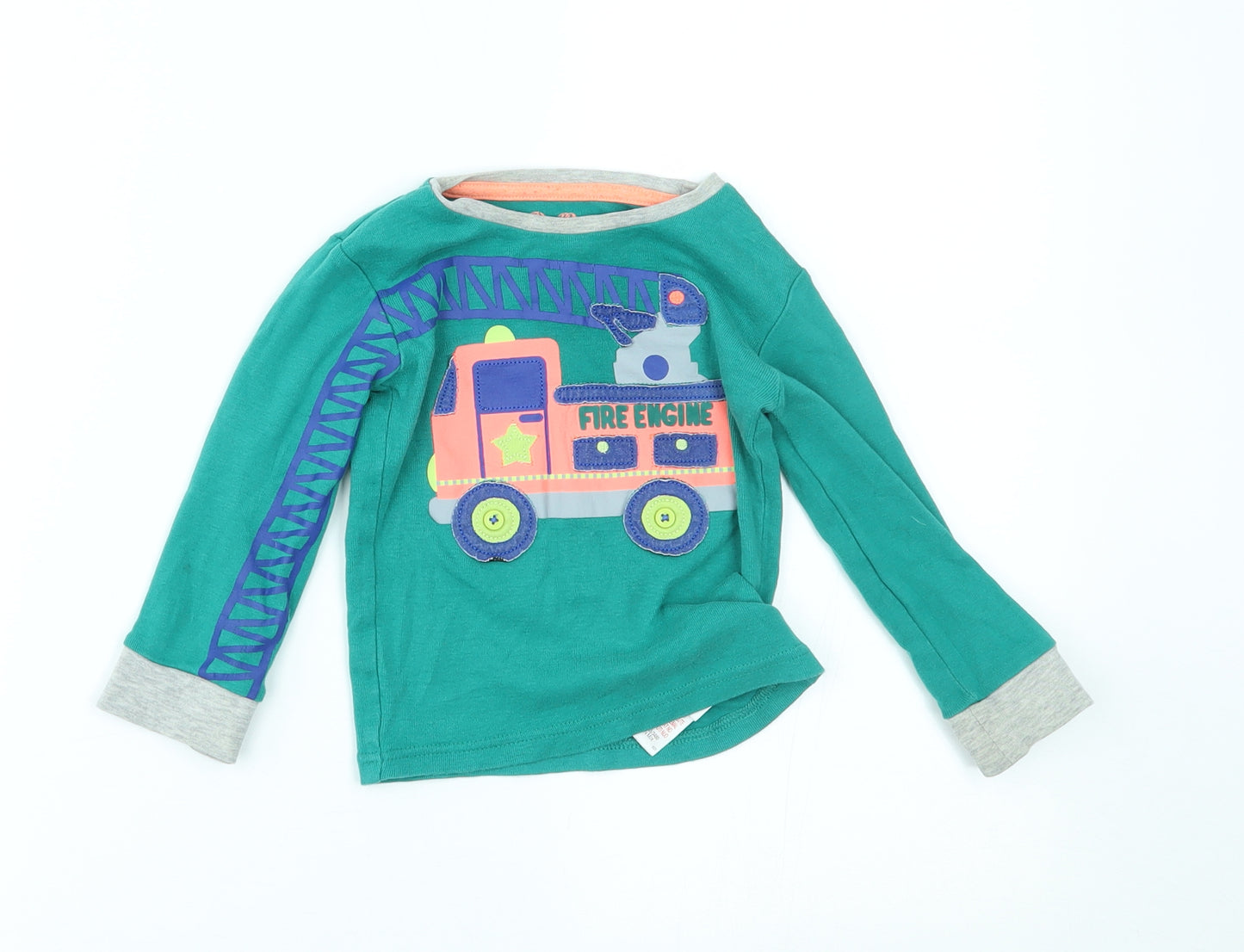 M&S Baby Green   Basic T-Shirt Size 18-24 Months  - fire engine