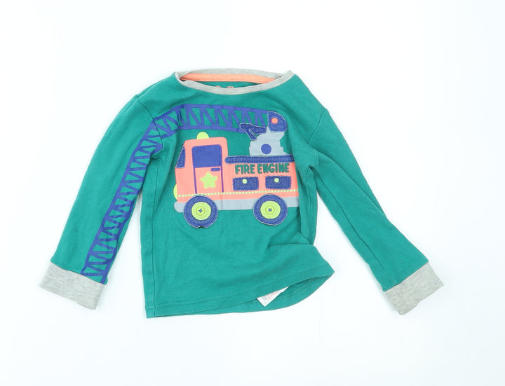 M&S Baby Green   Basic T-Shirt Size 18-24 Months  - fire engine