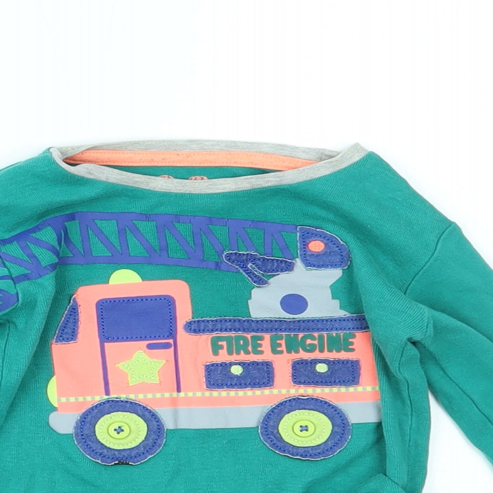 M&S Baby Green   Basic T-Shirt Size 18-24 Months  - fire engine