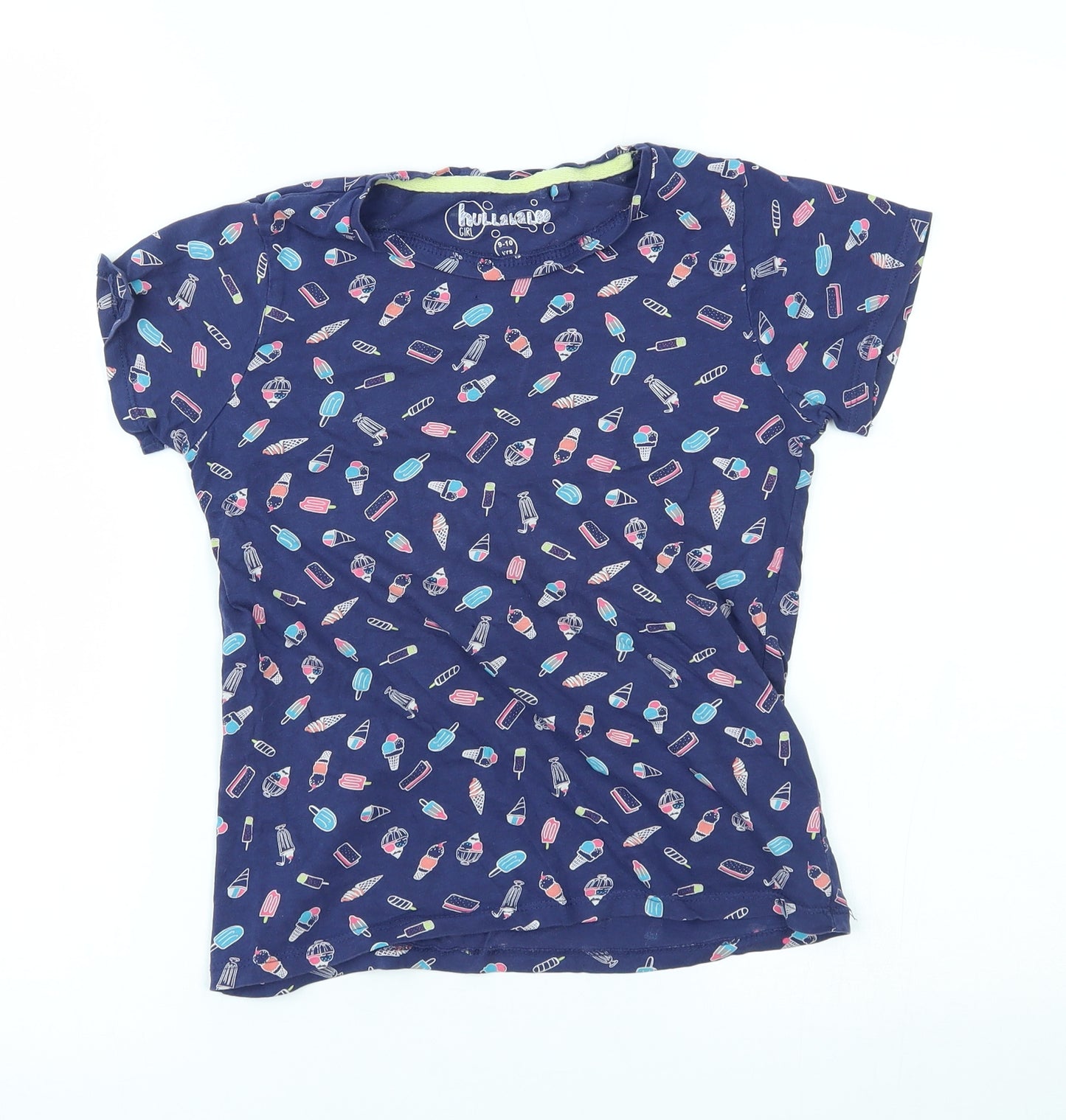 hulabaloo Girls Blue    Pyjama Top Size 9-10 Years  - ice cream