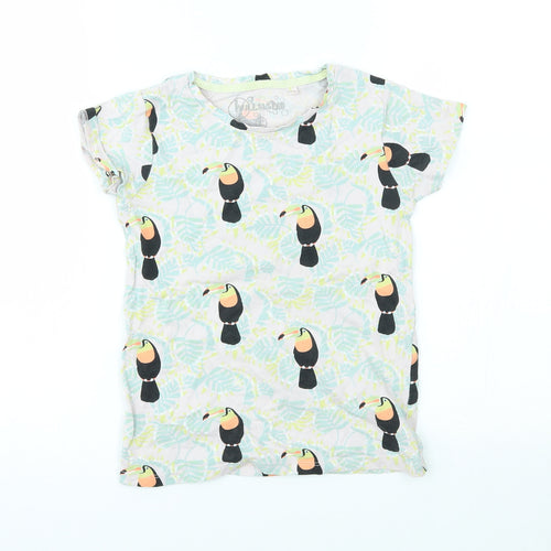 hullabaloo Girls Pink Floral  Basic T-Shirt Size 7-8 Years  - tucaan