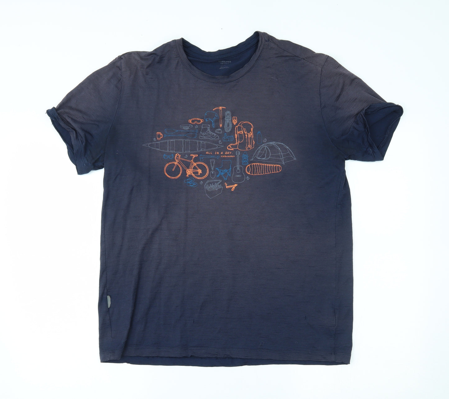 Icebreaker Mens Blue   Basic T-Shirt Size L