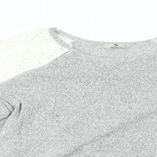 TU Womens Grey   Pullover Jumper Size 14  - lace