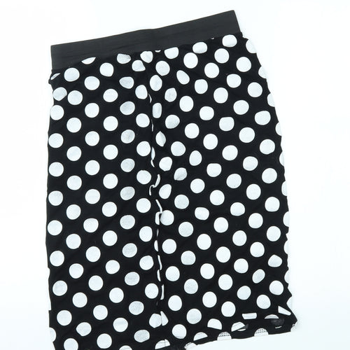 Preworn Womens Black Polka Dot  Straight & Pencil Skirt Size XL
