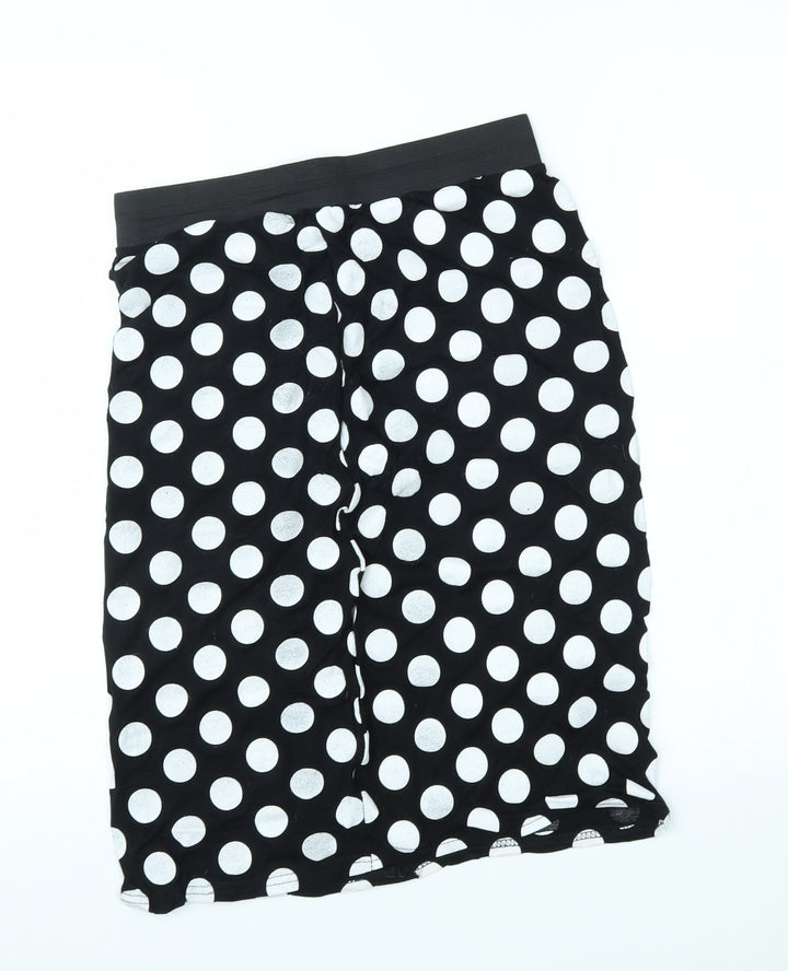Preworn Womens Black Polka Dot Straight & Pencil Skirt Size XL