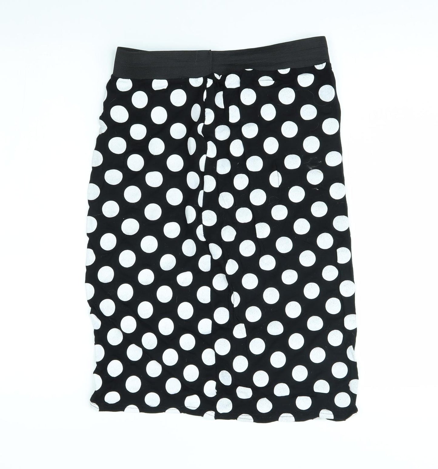 Preworn Womens Black Polka Dot  Straight & Pencil Skirt Size XL