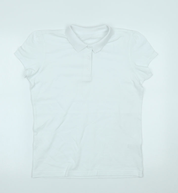 George Girls White   Basic Polo Size 14-15 Years
