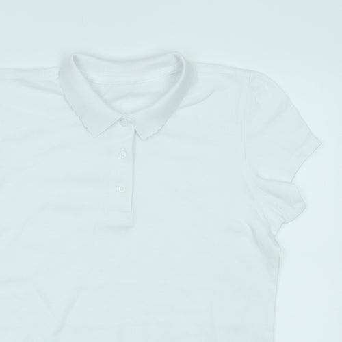George Girls White   Basic Polo Size 14-15 Years