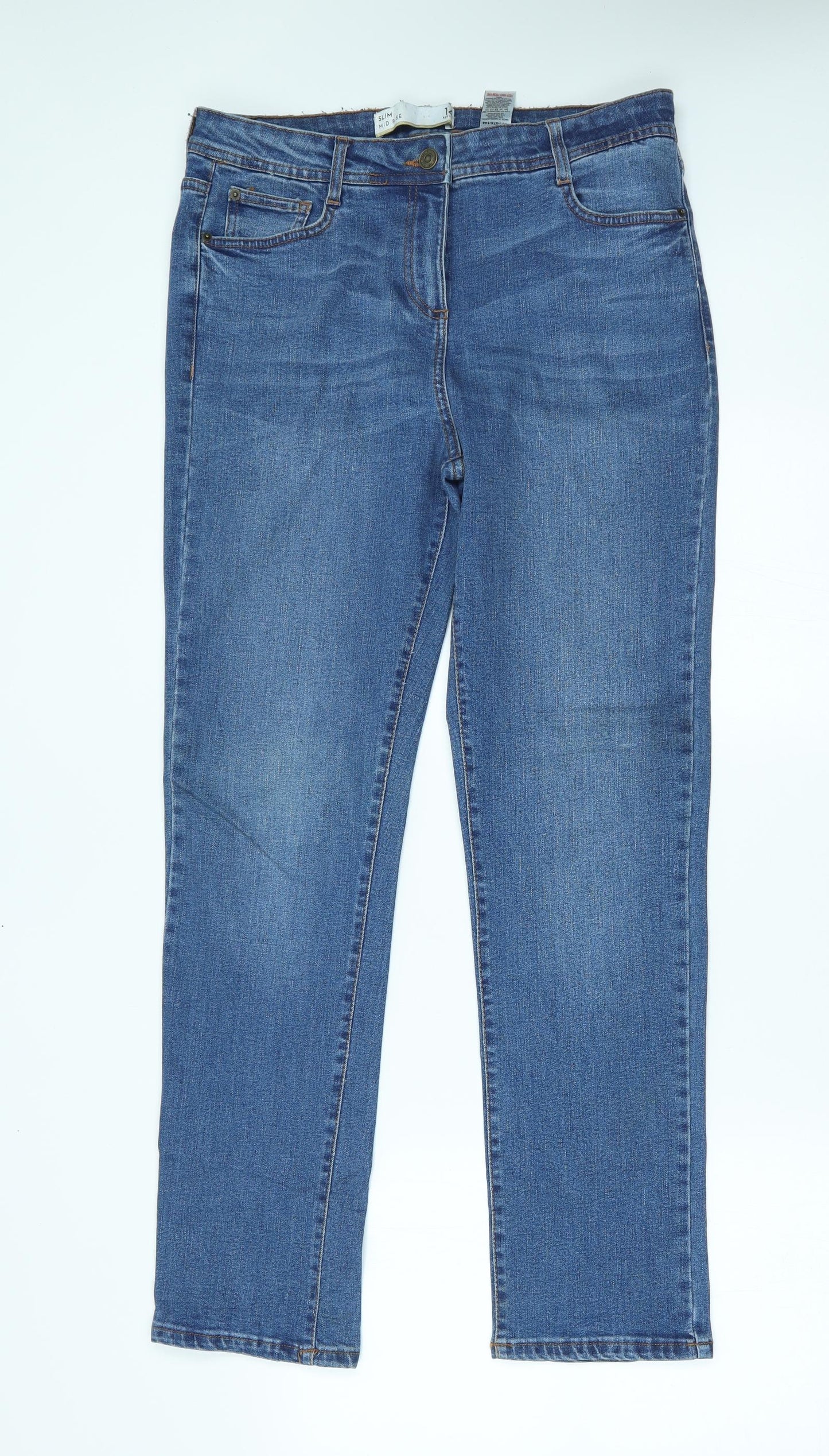 NEXT Womens Blue   Straight Jeans Size 14 L28 in