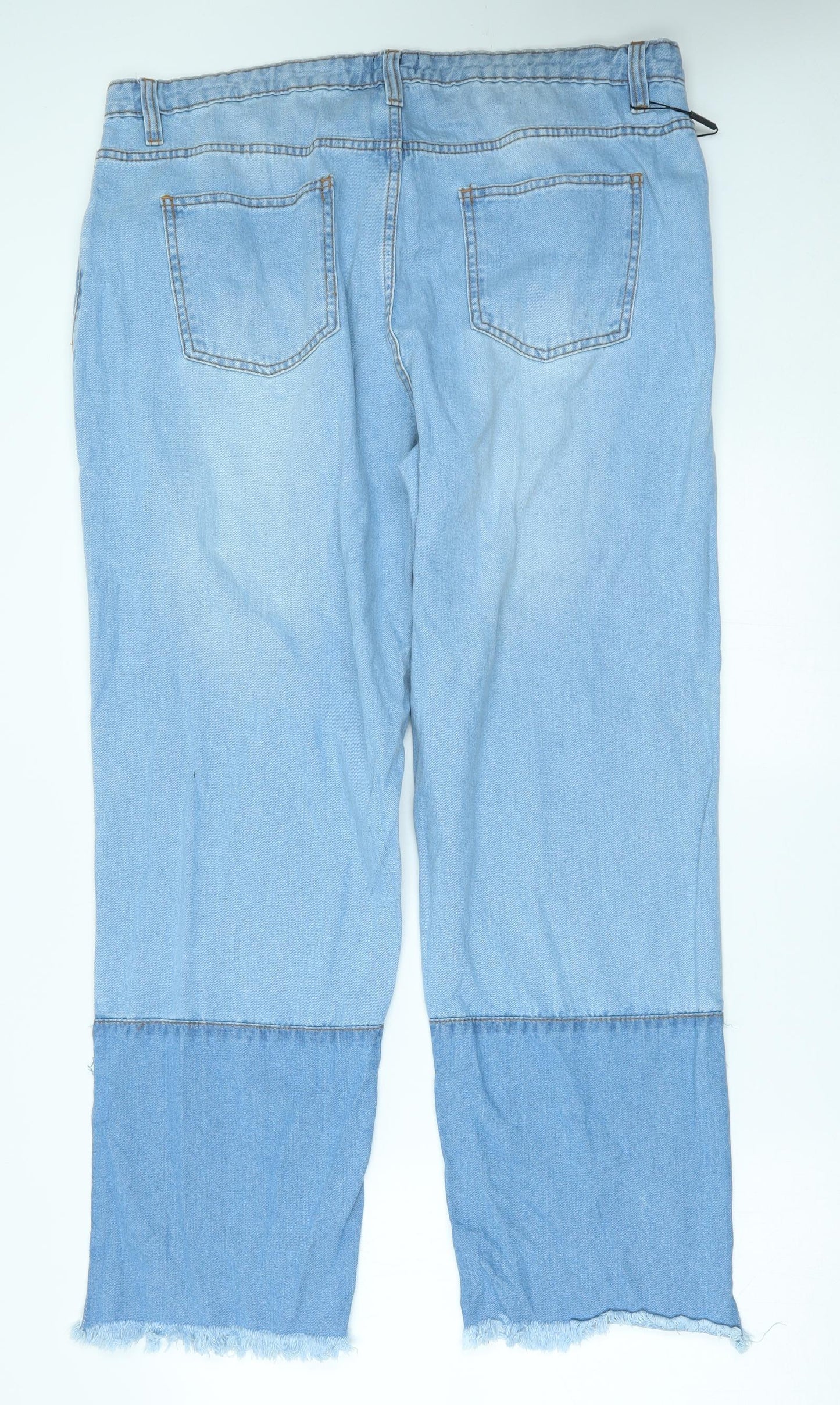 PRETTYLITTLETHING Womens Blue   Straight Jeans Size 18 L28 in