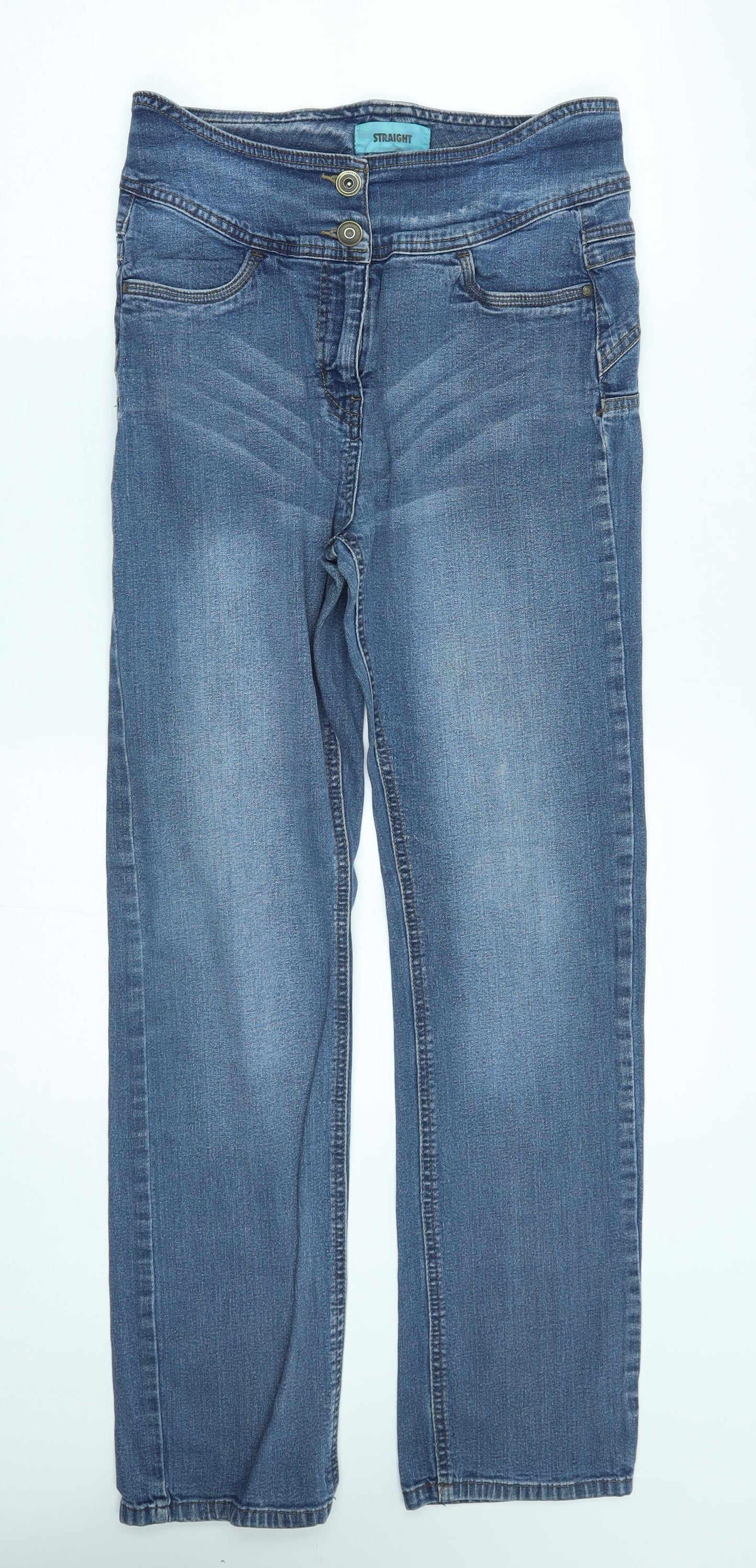 George Womens Blue   Straight Jeans Size 12 L30 in - double jean look
