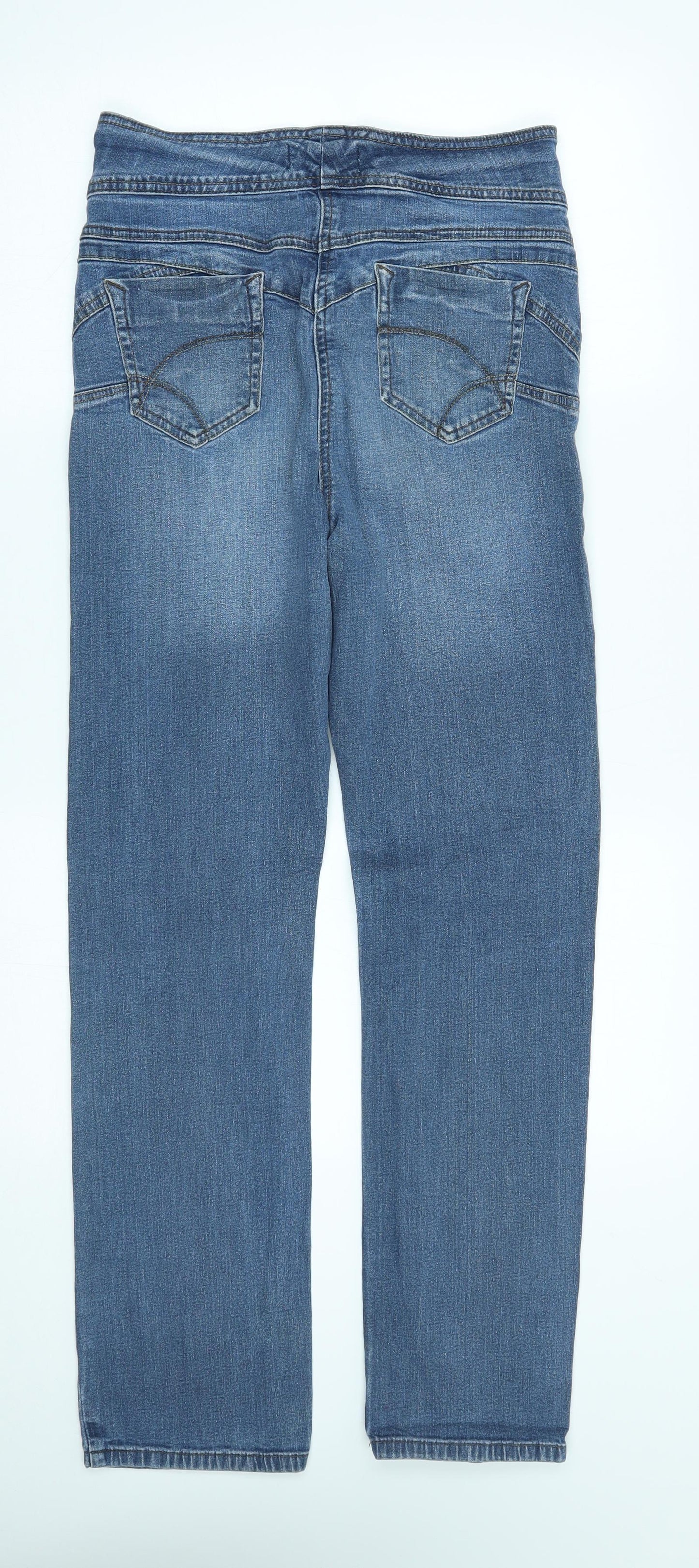 George Womens Blue   Straight Jeans Size 12 L30 in - double jean look