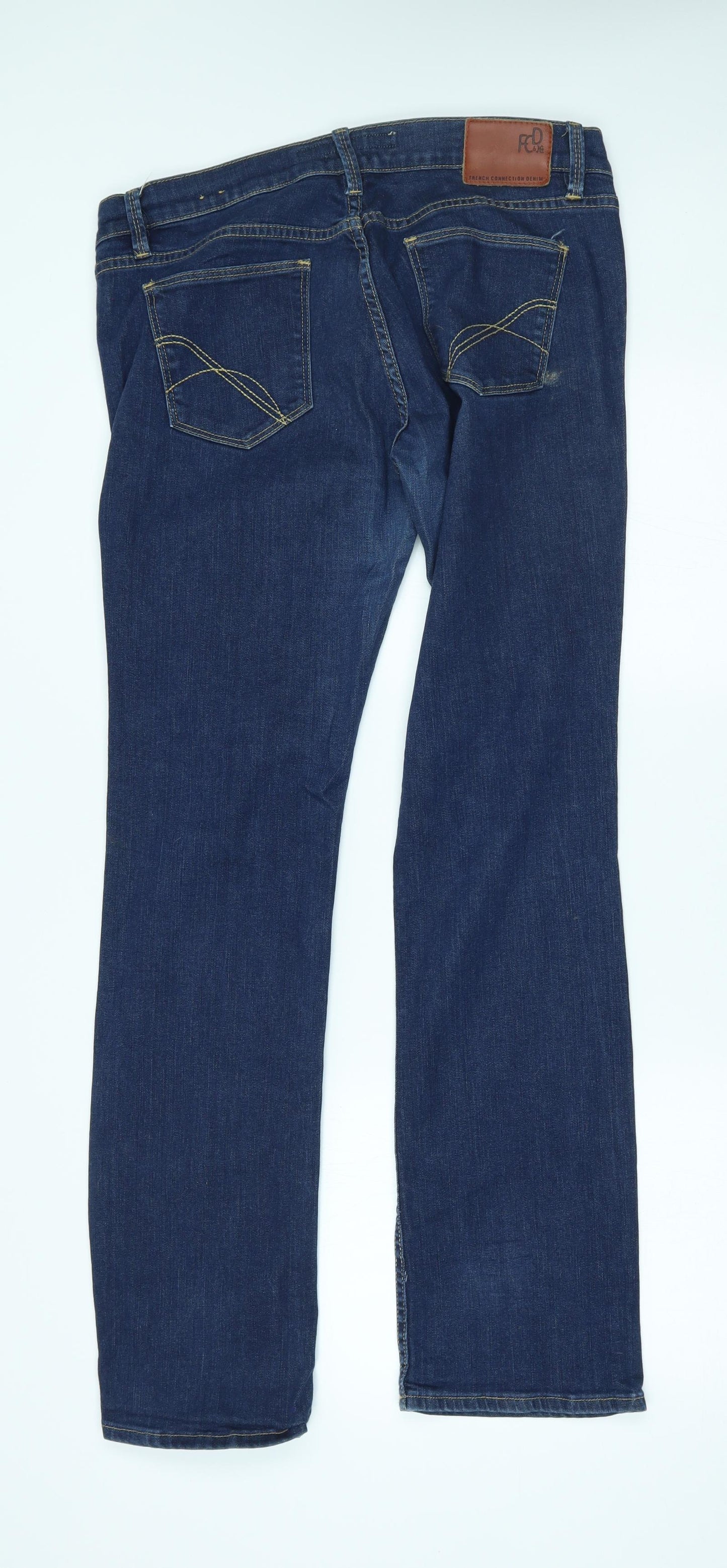 French Connection Womens Blue   Straight Jeans Size 14 L31 in