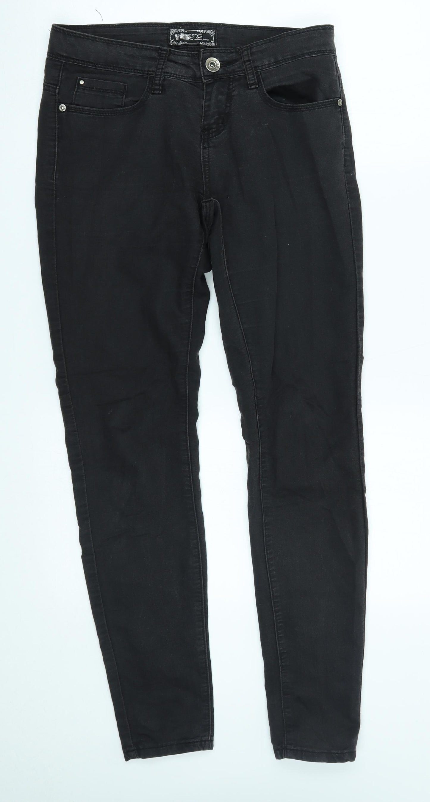 yesyes Womens Grey   Straight Jeans Size 8 L29 in