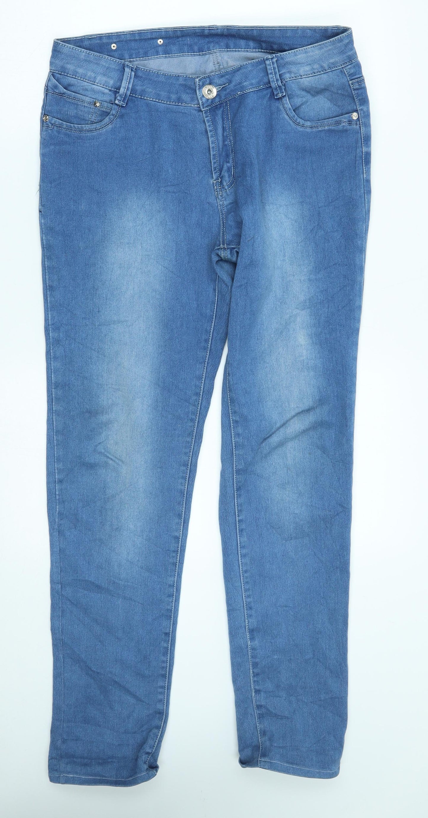 EDI Womens Blue   Straight Jeans Size 12 L29 in - long leg
