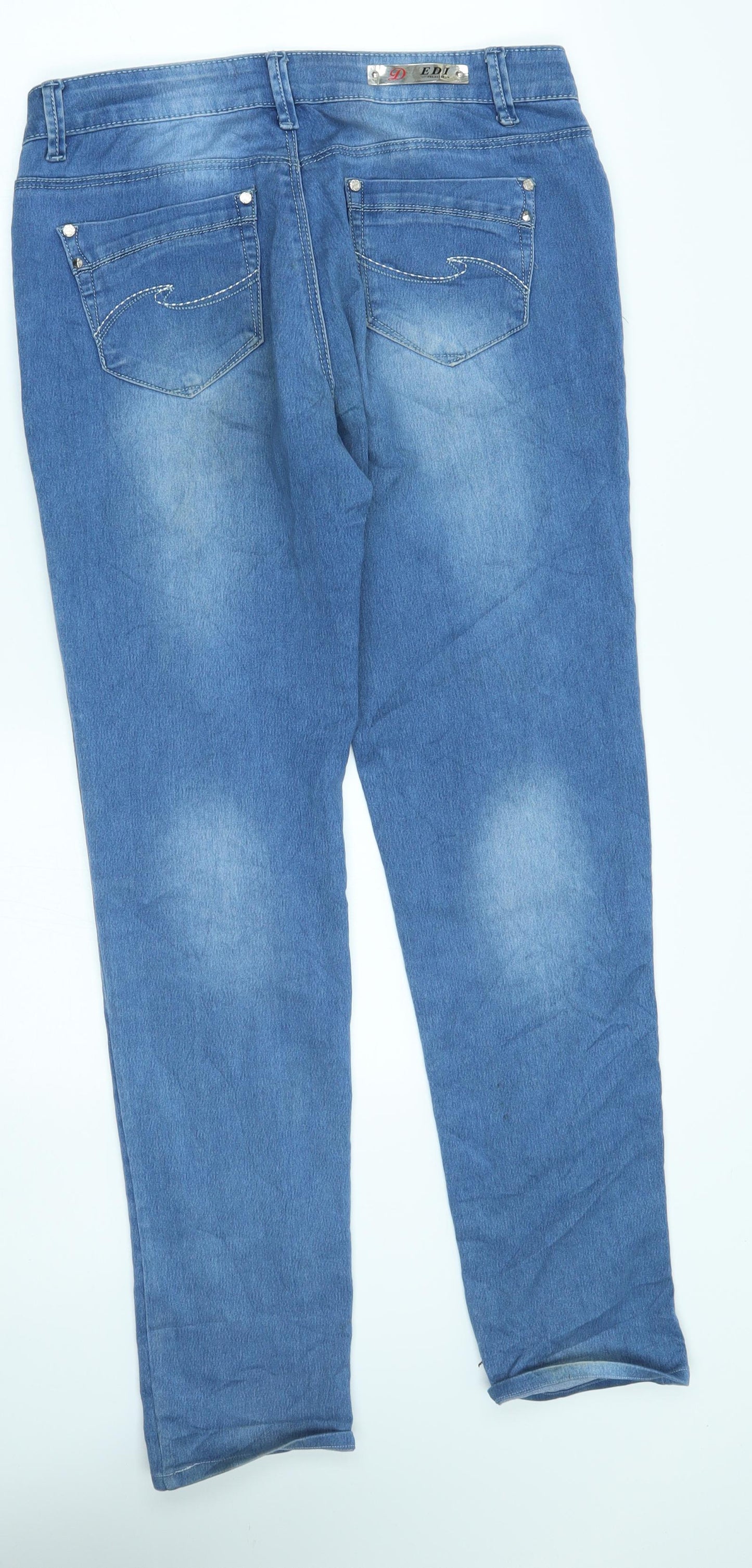 EDI Womens Blue   Straight Jeans Size 12 L29 in - long leg