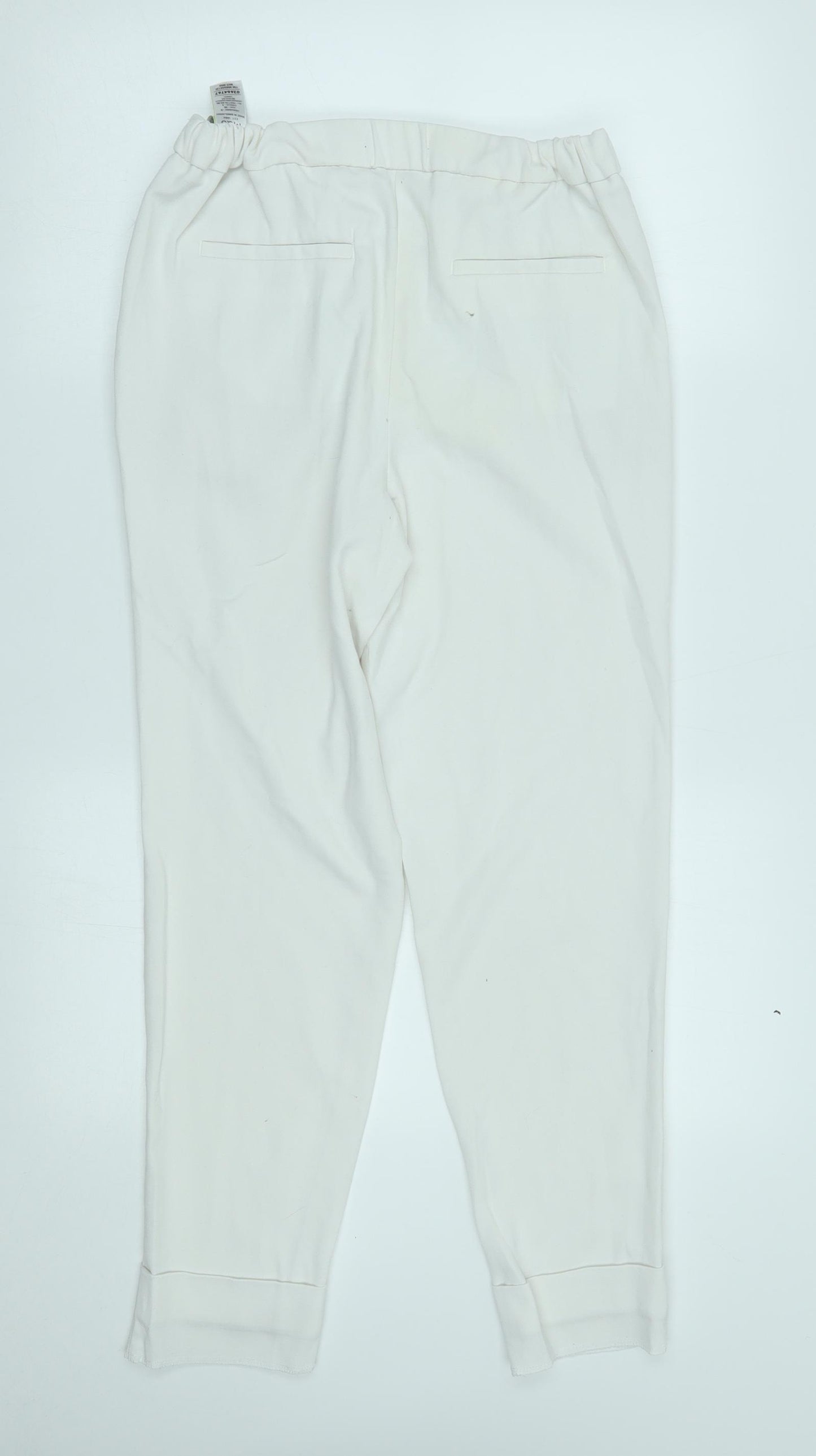 M&S Womens White   Jogger Trousers Size 8 L26 in