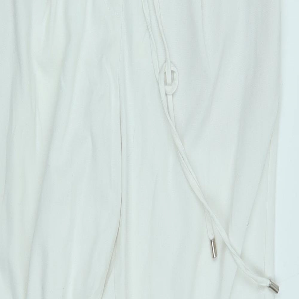 M&S Womens White   Jogger Trousers Size 8 L26 in